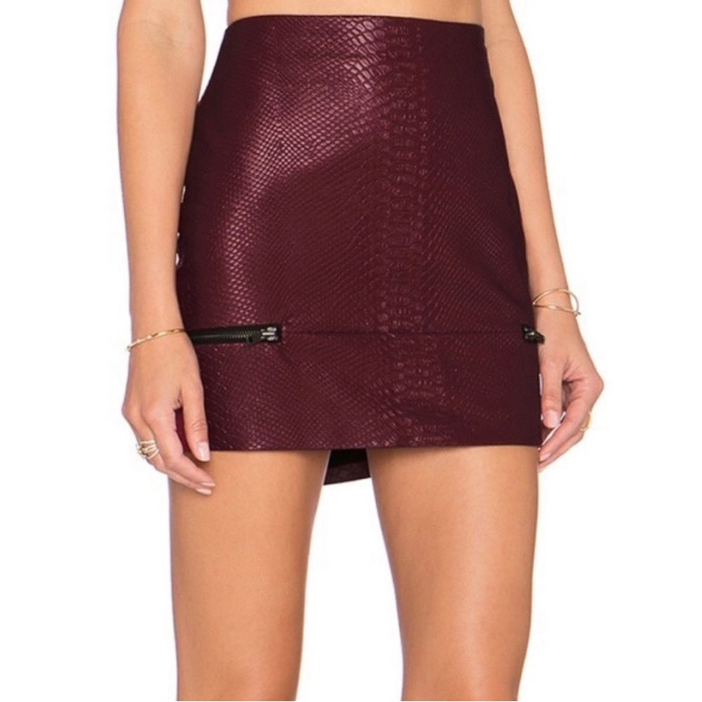 Lovers + Friends Faux Leather Snakeskin Skirt